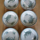 6 old Terre de fer flat plates