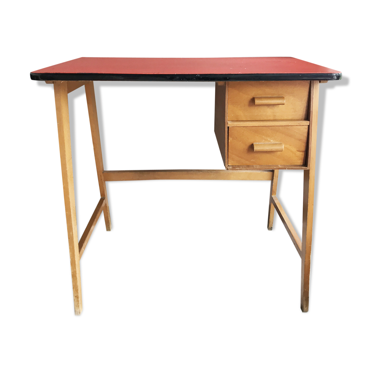 Small desk vintage years 50 feet compass red tray