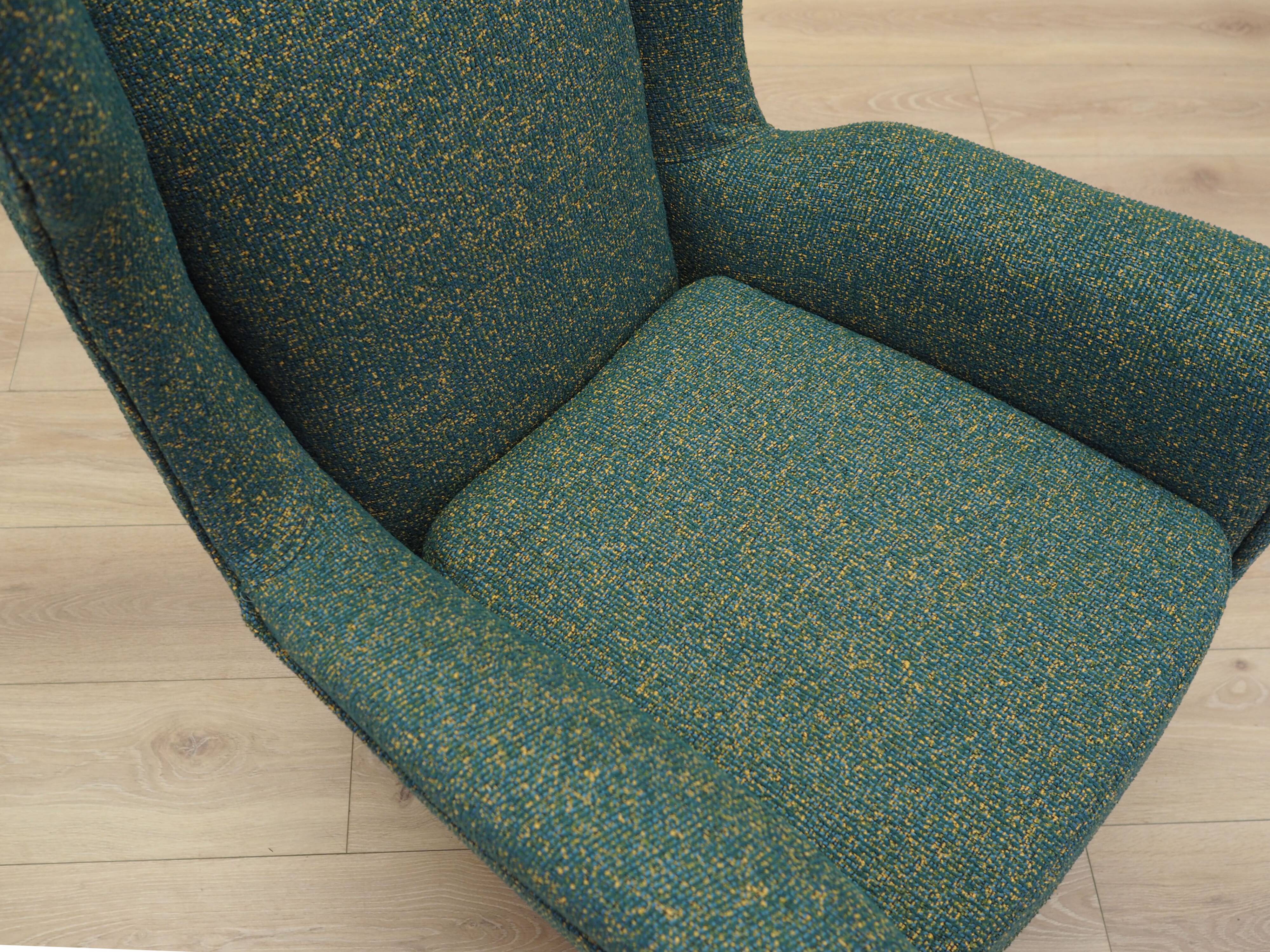 Fauteuil vert, design italien, années 1970, production : Italie