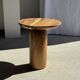 Side table in solid suar with a circular top, column base H51.5 D50.