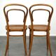 Lovely set of 2 brown vintage bistro chairs with woven seats