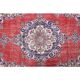 Vintage Turkish Oushak Handmade Wool Cotton Red Area Rug 124x209