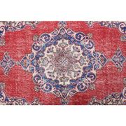 Vintage Turkish Oushak Handmade Wool Cotton Red Area Rug 124x209