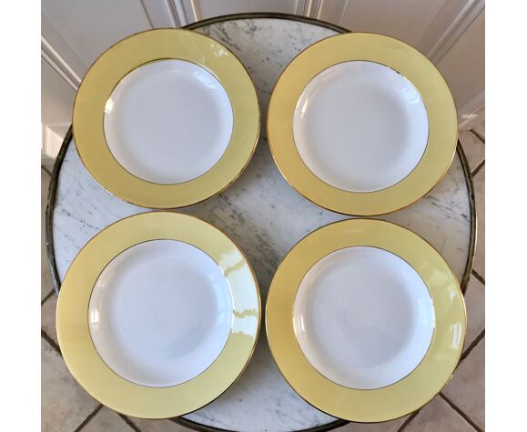 4 hollow plates Saint-Amand 60s yellow pastel chick | Selency