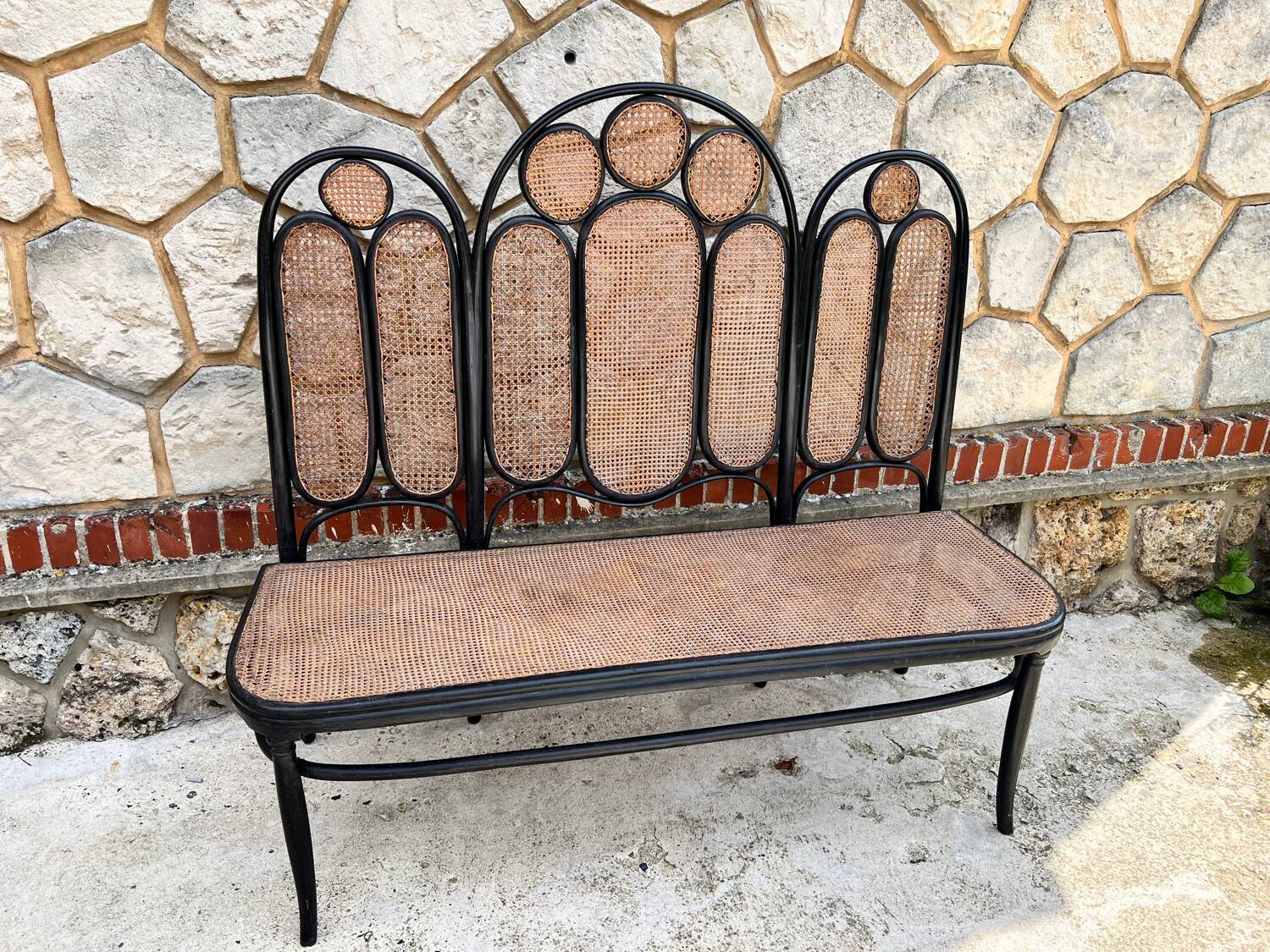 Vintage cane bench
