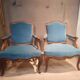 Pair of large armchairs in Louis XV style from the 19th century.