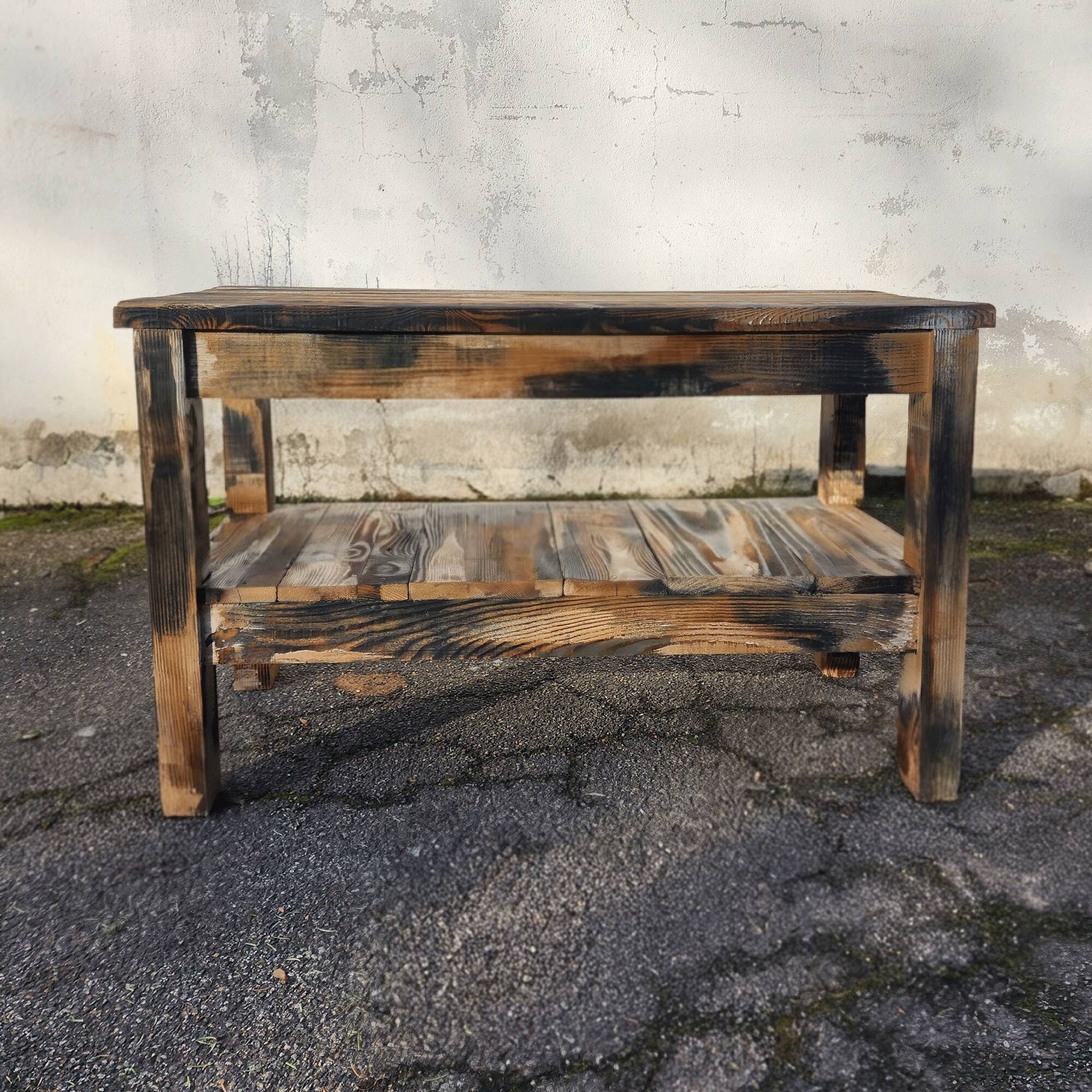 Solid wood farm console