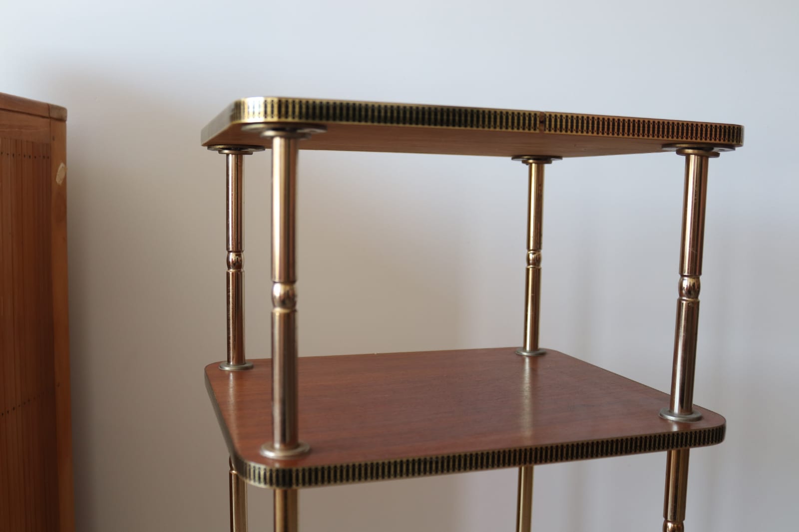60s teak and brass table