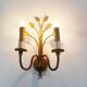 Single gilded and crystal florentine sconce by Banci Firenze.
