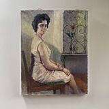 Painting 1966 "A woman at her window"