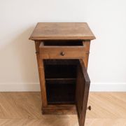 Table de chevet ancienne en bois ciré