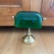 Banker's lamp notary brass and green opaline