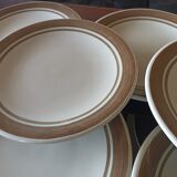 10 assiettes à dessert - Longchamp - Grises et chocolat