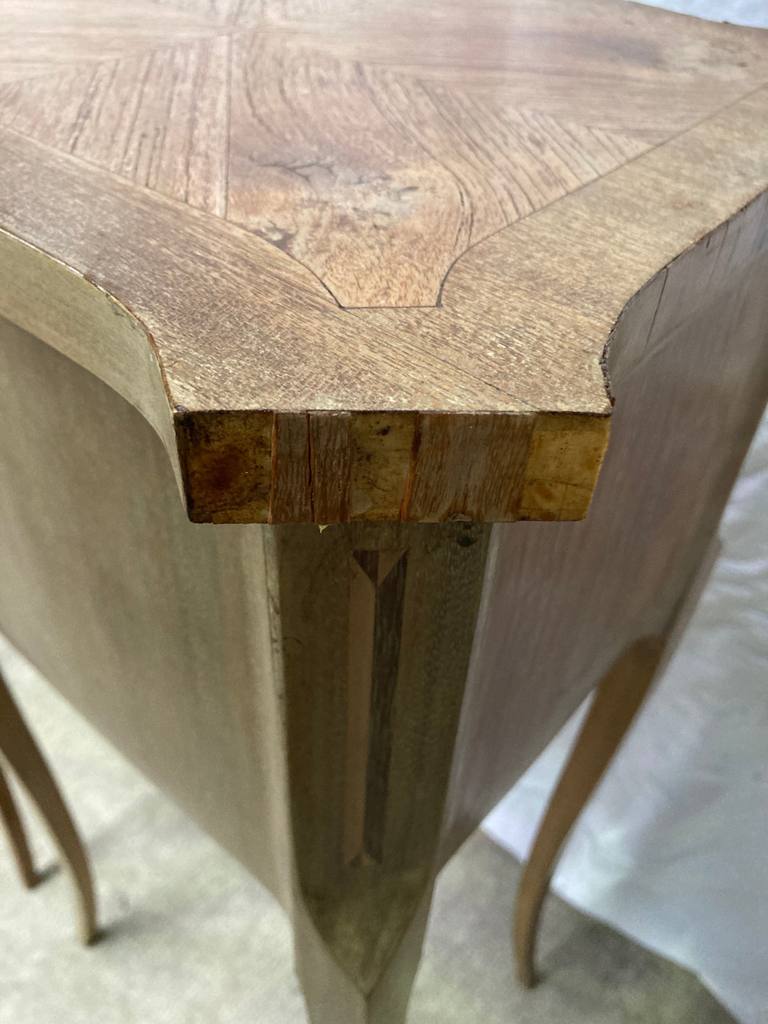 Pair of louis XV bedside tables in marquetry