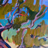 Cedar at high noon, Oil on canvas signed Leigh Gusterson