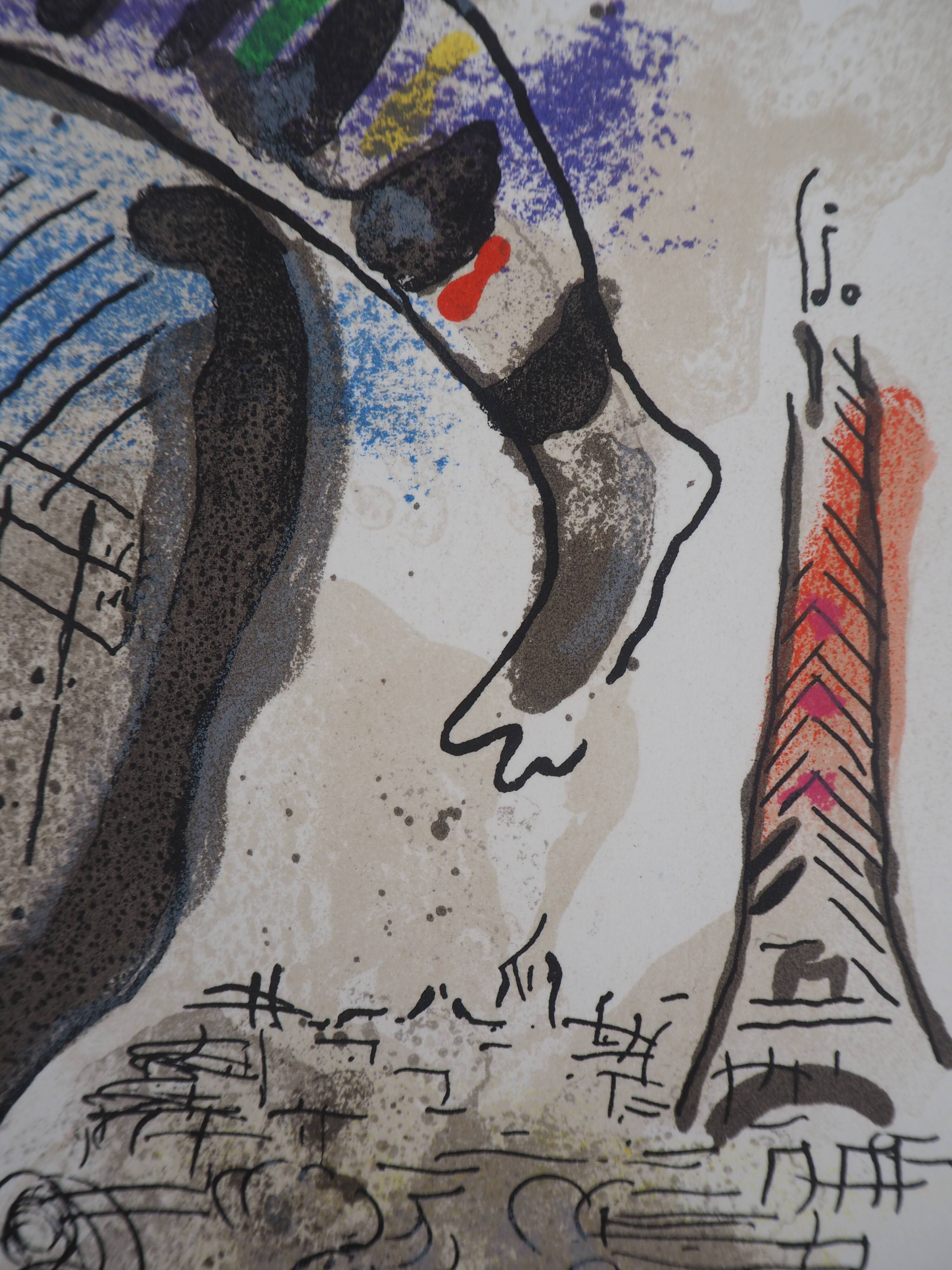 Marc chagall: the blue cow - original lithograph