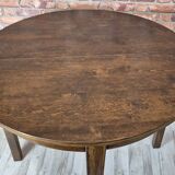 Renovated art deco round dining table, Poland 1950s