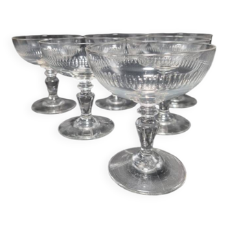 Set of 6 champagne glasses