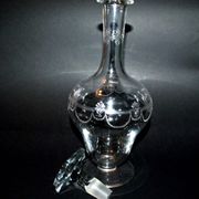 Carafe reims crystal of saint-louis decoration engraved with acid "rock crystal" 1930