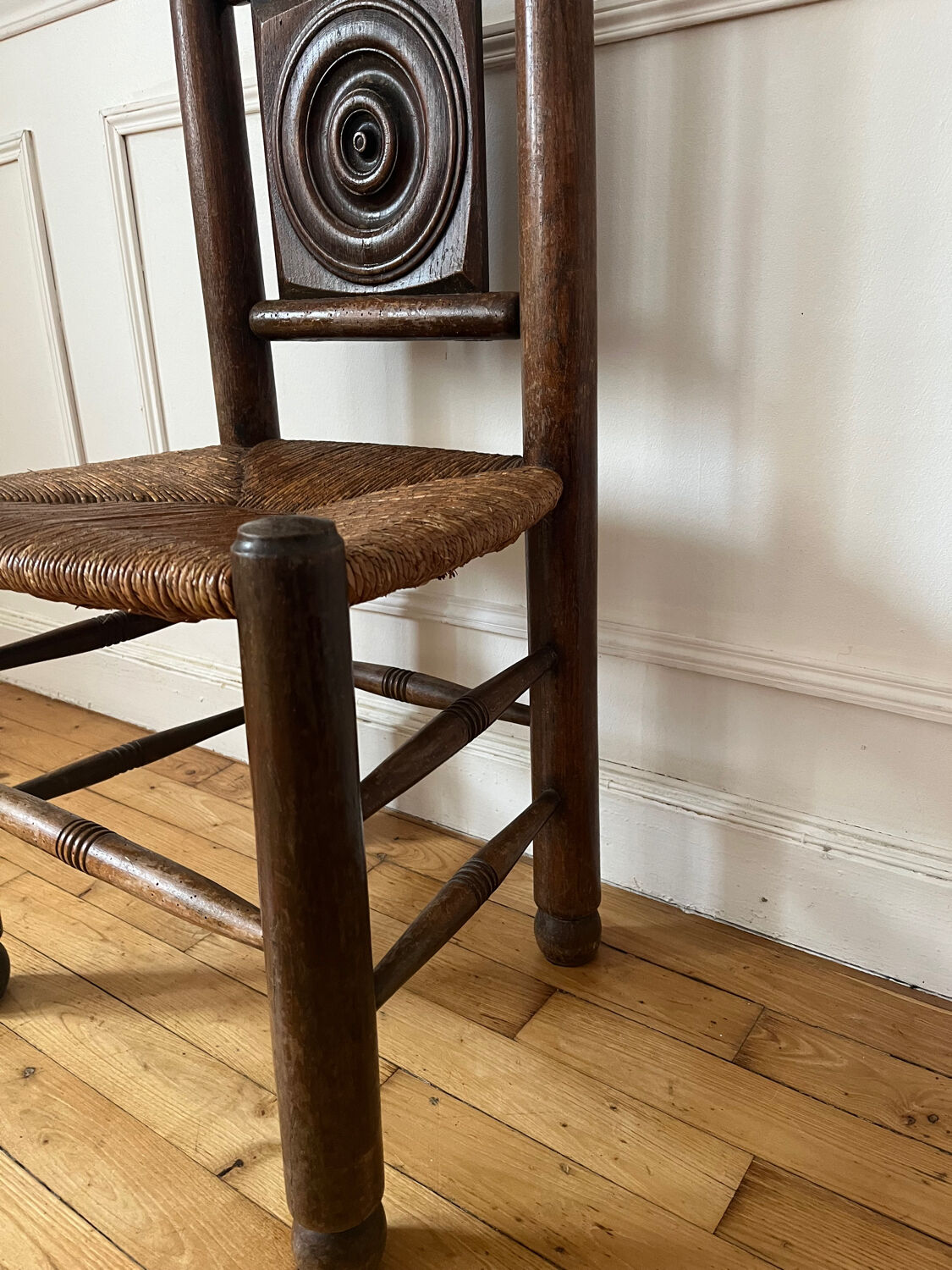 Chaise paillée bois tourné