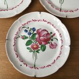 Set of 3 decorative plates Bouquet in old earthenware