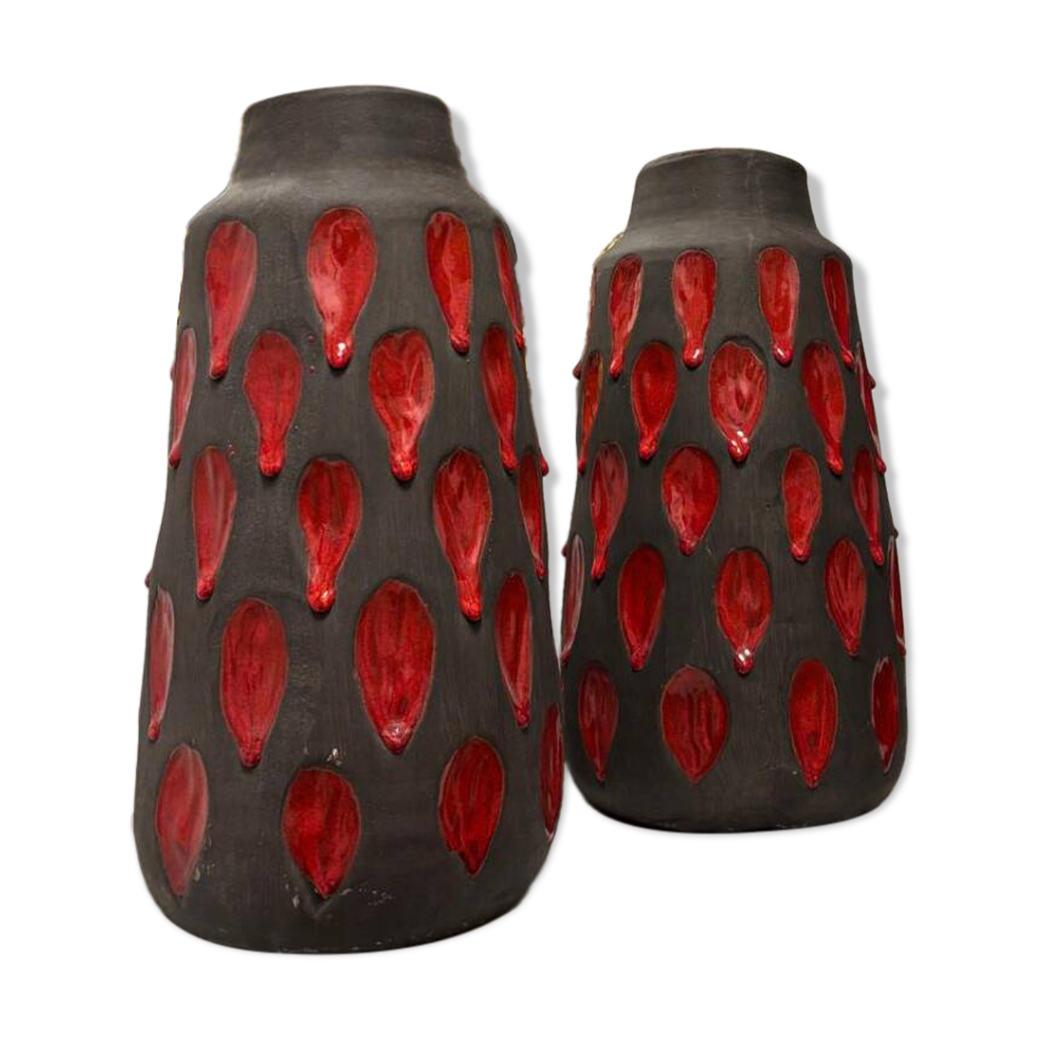 Pair of "drippy" ceramic vases by Tyson LONDON