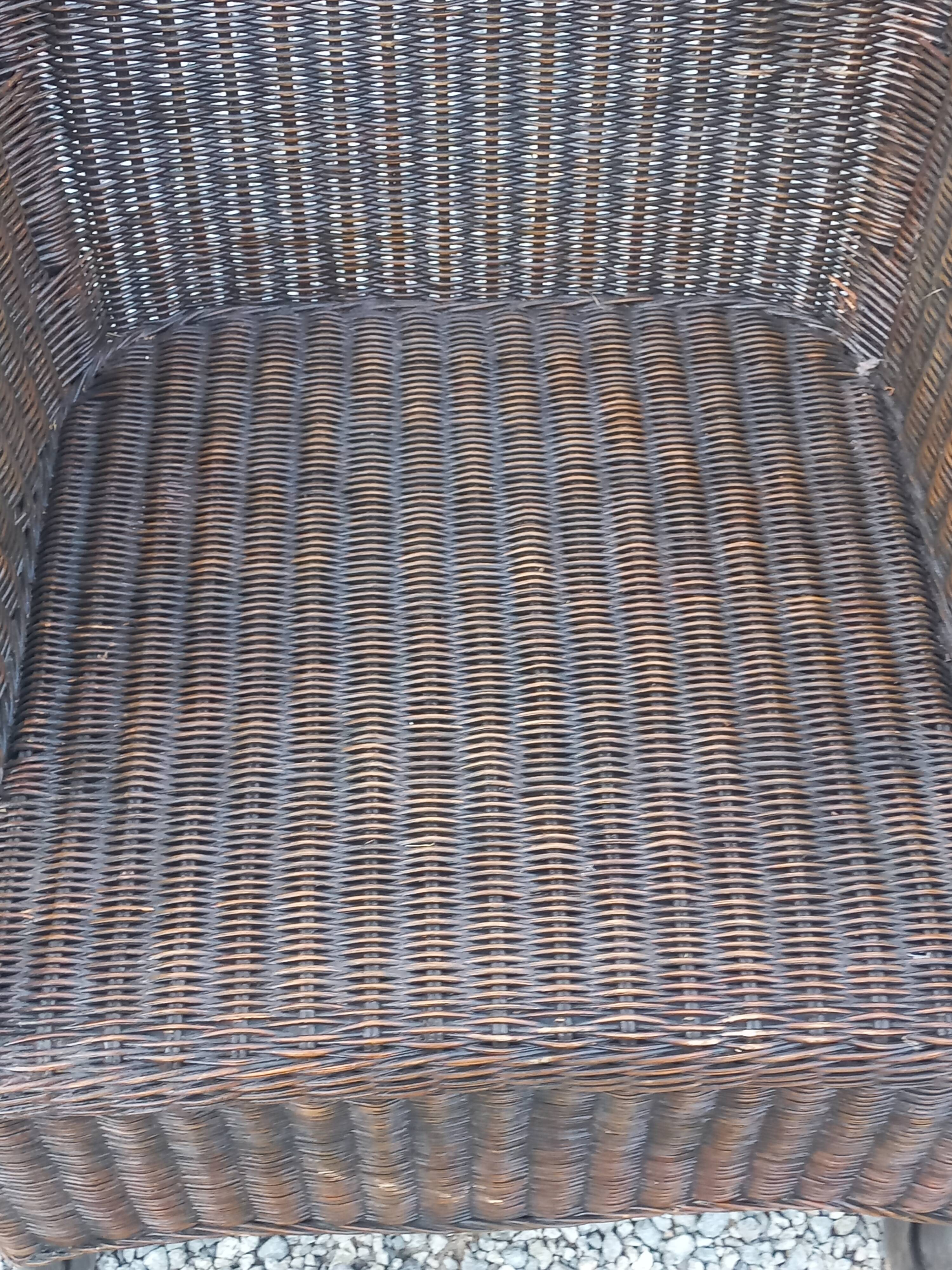 Set de 3 fauteuils en rotin des années 70