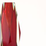 Murano 'Sommerso' large facet cut glass vase