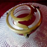 Suspension en verre taillé avec sa griffe 1950