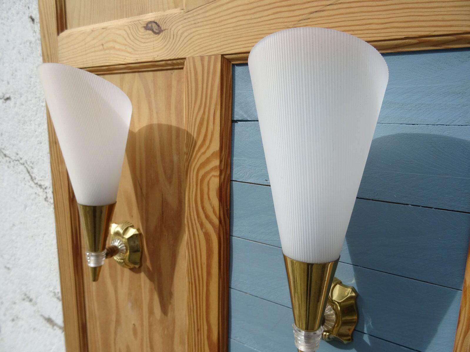 Pair of cone wall lamps 1950