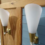 Pair of cone wall lamps 1950