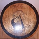 S013 E024 Antique Art Deco side table – pyrography – solid wood