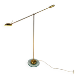 Dutch design brass and glass counter balance floorlamp by herda, 1970s