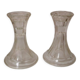 Lot de 2 bougeoirs en verre
