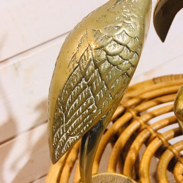 Pair of brass birds