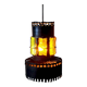 Brutalist suspension light 1960 industrial metal/glass