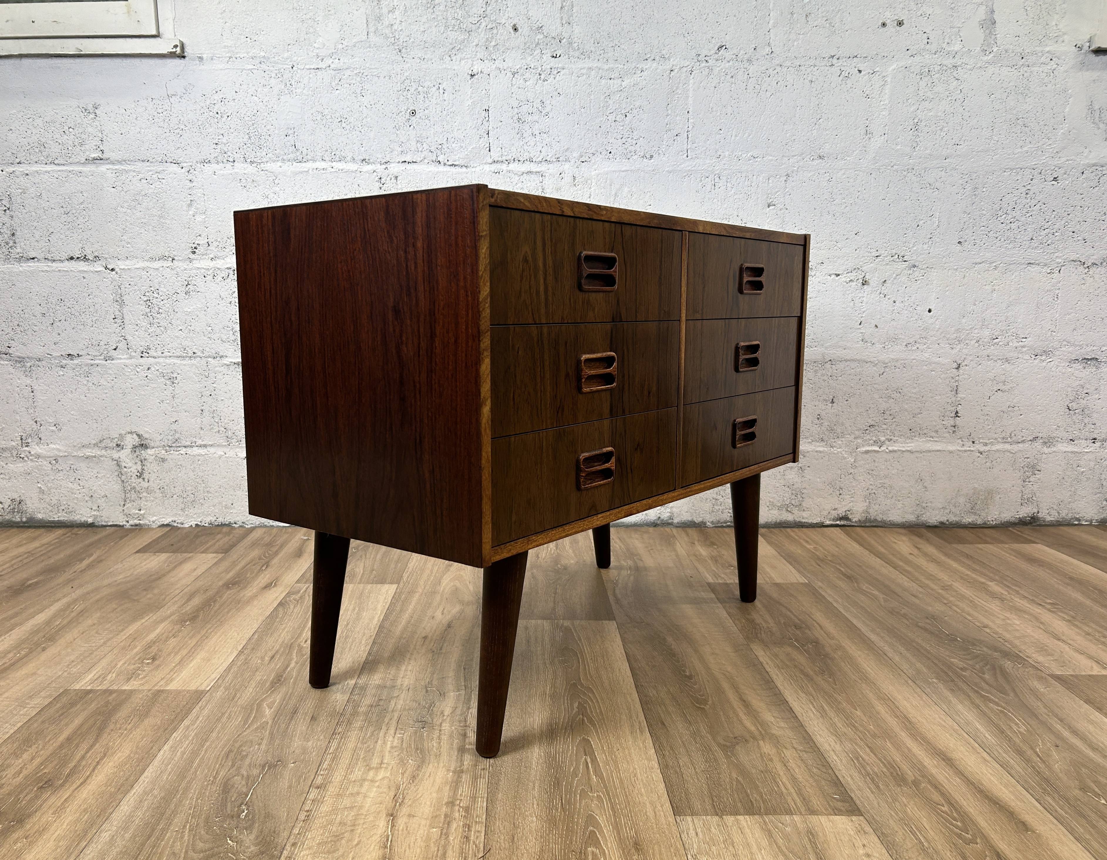 Vintage Scandinavian low chest of drawers in rosewood by Westergaards Mobelfabrik, 1960s