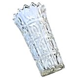 1960s Large trumpet vase Thick transparent glass