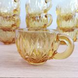 Set of 10 Hazel Atlas "Williamsport" Amber Punch Cups – 1970s