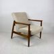 Beige Boucle armchair GFM-64 attributed to Edmund Homa, 1970s