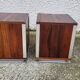Vintage aluminium and wood bedside tables.