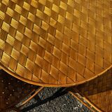 Rattan and chestnut living room