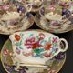 Ensemble 6 tasses et ss tasses porcelaine anglaise milieu XIXeme