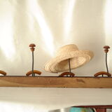 Vintage walnut wall-mounted coat rack for school, bistro.