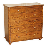 Large Victorian chest of drawers in solid pine from around 1880.