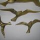 Wall Decoration Set 4 X Seagull / Swallow / Bird. Brass 70 / 80s