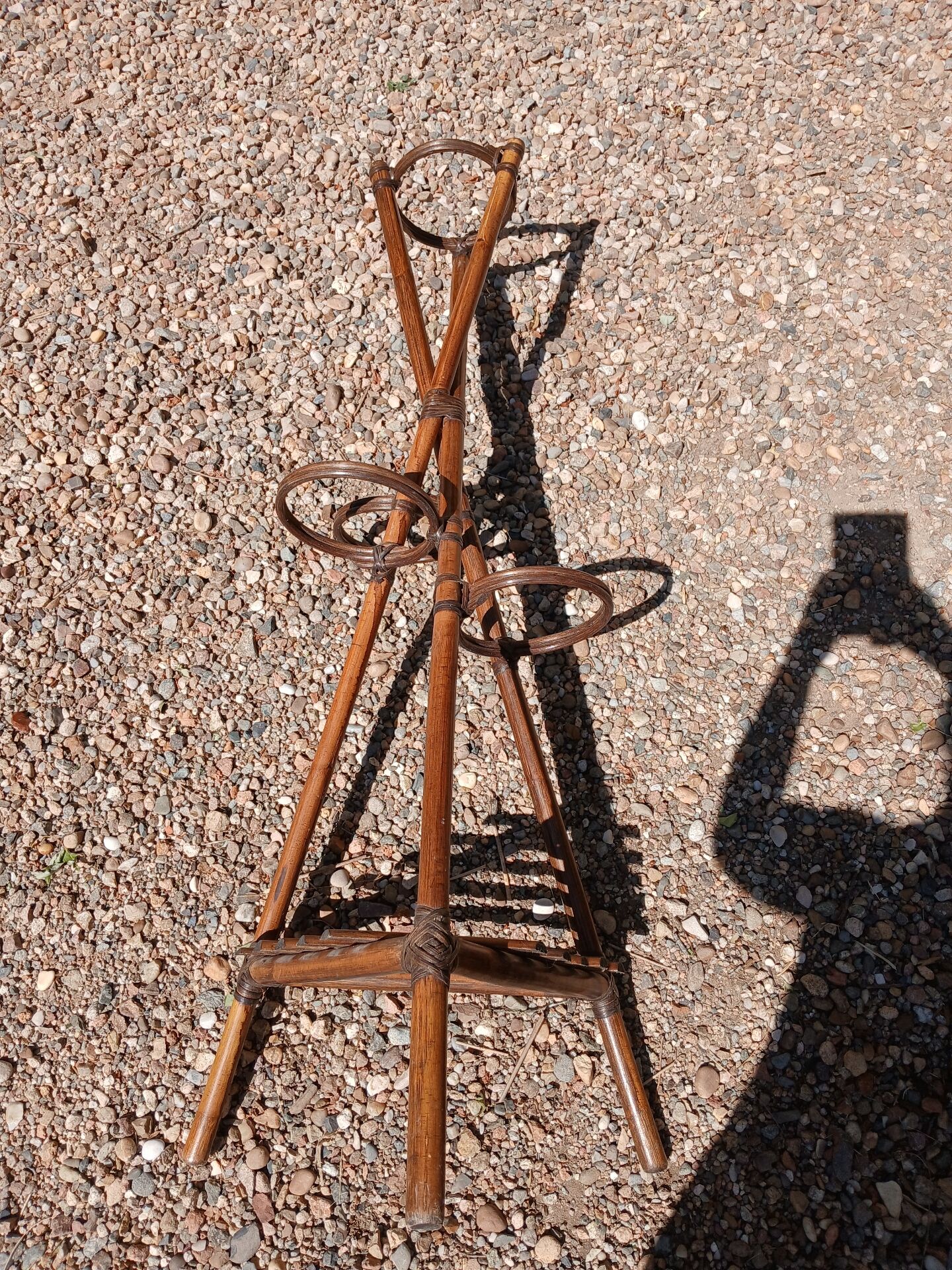 Large vintage bamboo plant stand