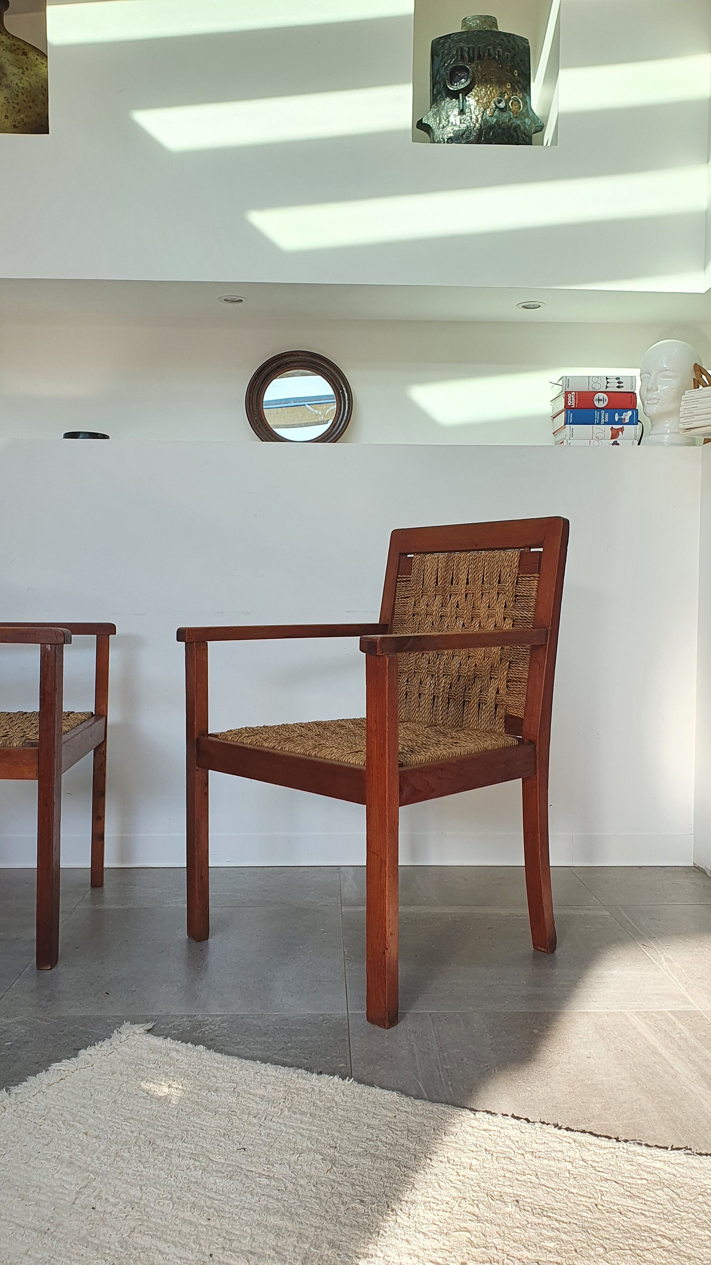 Pair of rope armchairs from the 50s