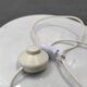 Italian Chrome Floor Lamp Glass Globe, Lenci Style, 1970s