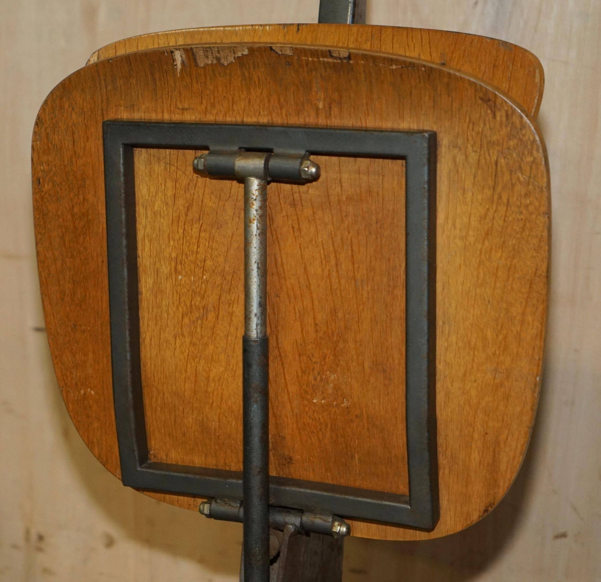 Six vintage mid-century modern folding stadium seats with new bases.